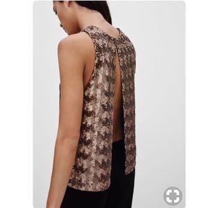 [Aritzia] Cheniston Rose Gold Sequined Top - S